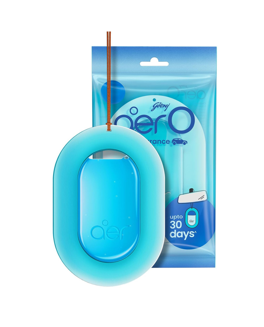 Godrej aer O Hanging Car Air Freshener Gel | Car Accessories | Cool Aqua | 7.5G